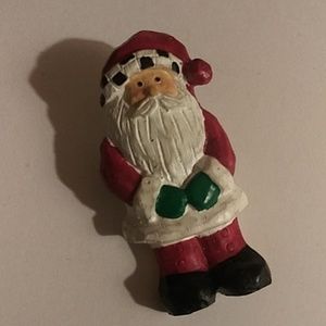 Handcrafted Santa Claus Pin Hand painted Christmas